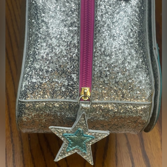 Betsey Johnson Glitter Unicorn Lunch Bag Tote Large size Back to school Bling - Picture 5 of 8